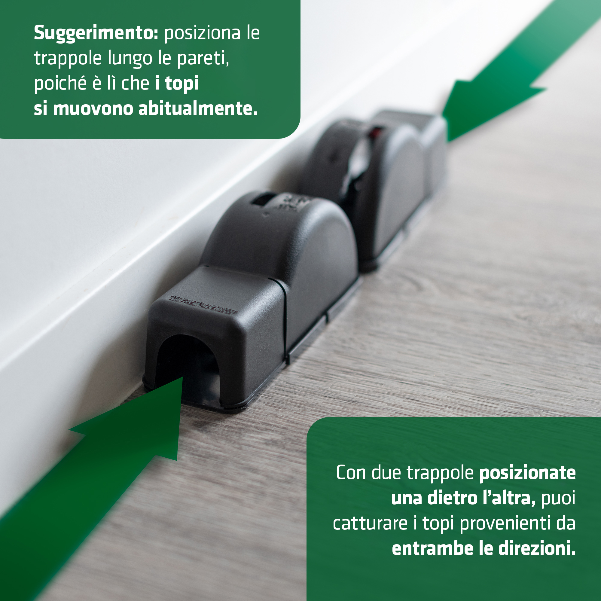 Trappole Topi 2.0 | Trappola per Topi Igienica e Discreta | Set da 4