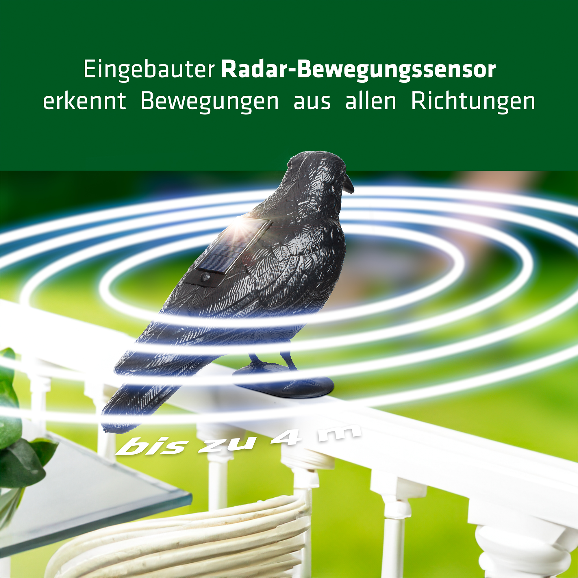 Der Radarbewegungssensor erkennt Bewegungen aus allen Richtungen. 