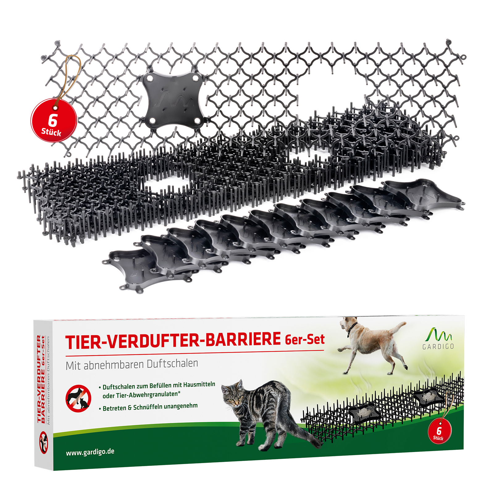 Das Gitter ist flexibel und weich, um die Tiere zu verscheuchen und nicht um ihnen zu schaden.