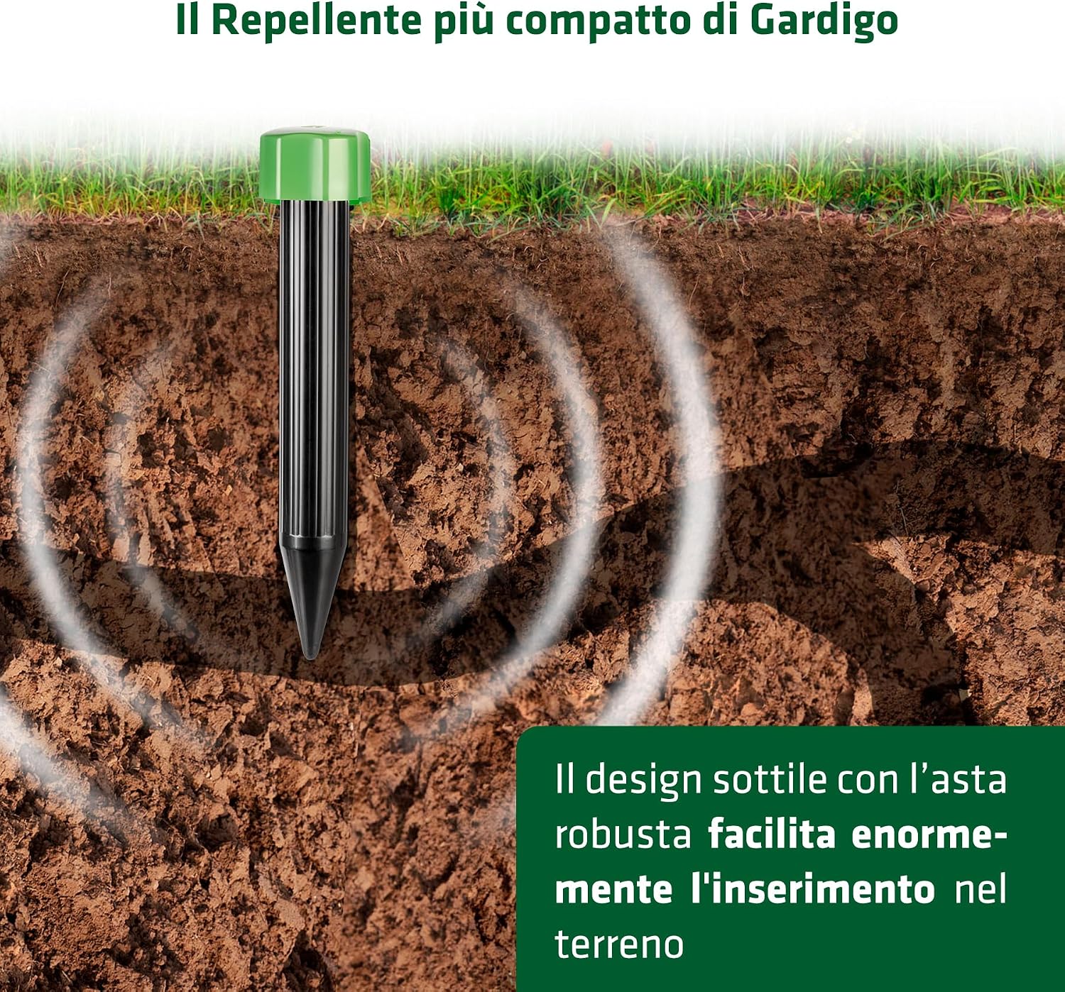 Dissuasore per talpe mini | Dispositivo compatto a batteria contro le talpe