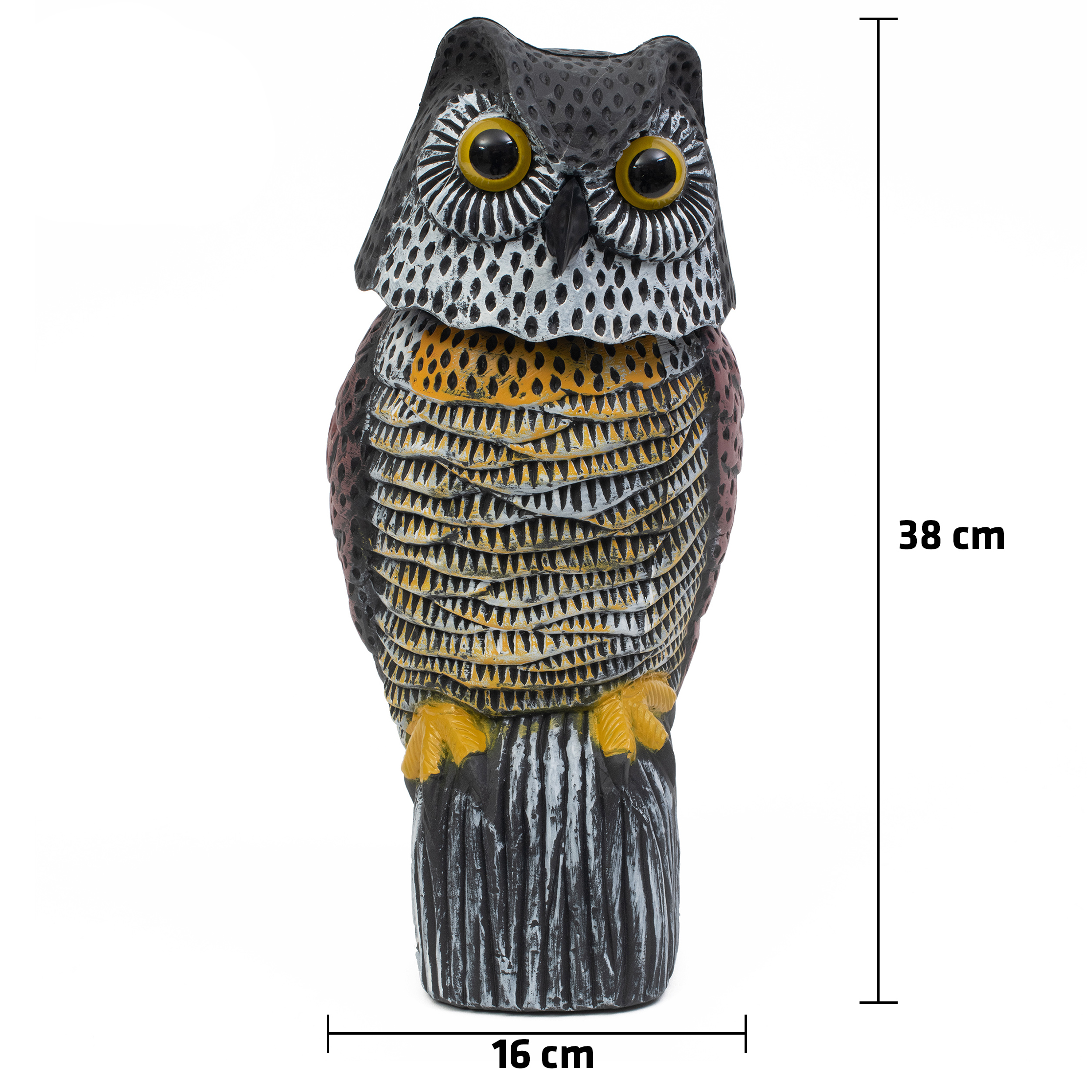 Die Maße der Eulen-Vogelscheuche