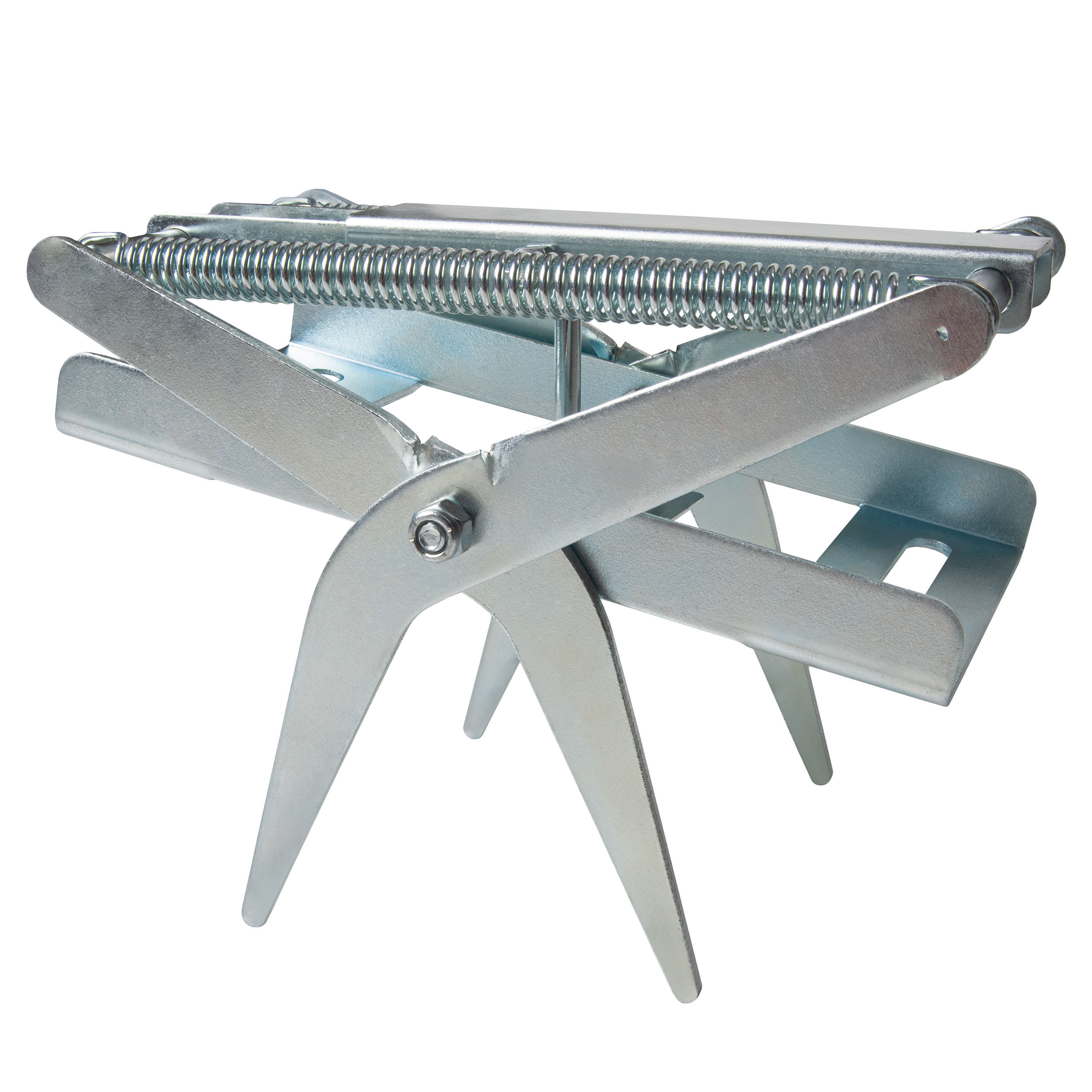 Die Falle ist äußerst kräftig aber es besteht keine Verletzungsgefahr, da sie mit dem Fuß in der Erde gespannt wird.